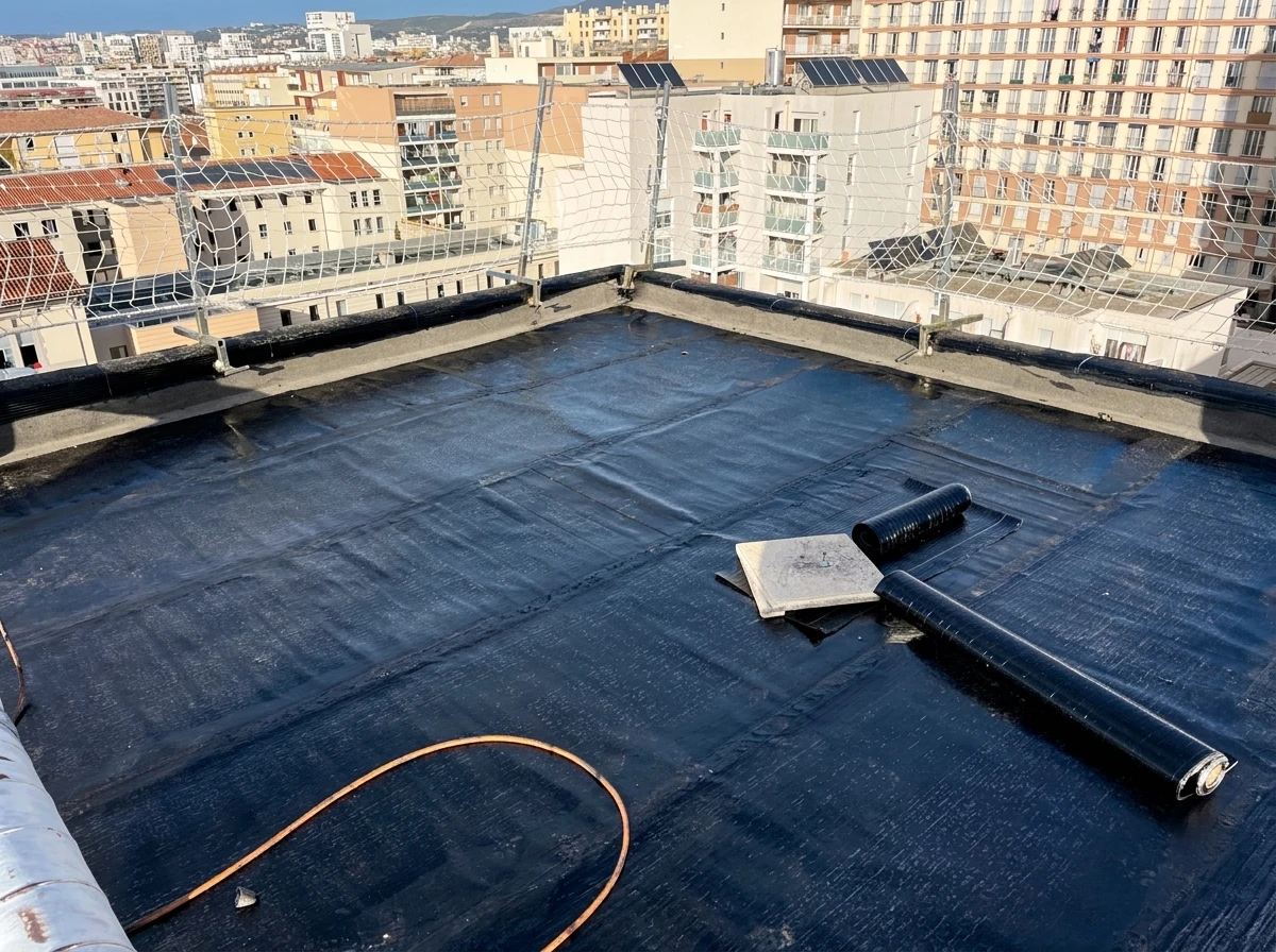 Terrasse couverte moderne avec plafond en bois naturel et éclairage encastré